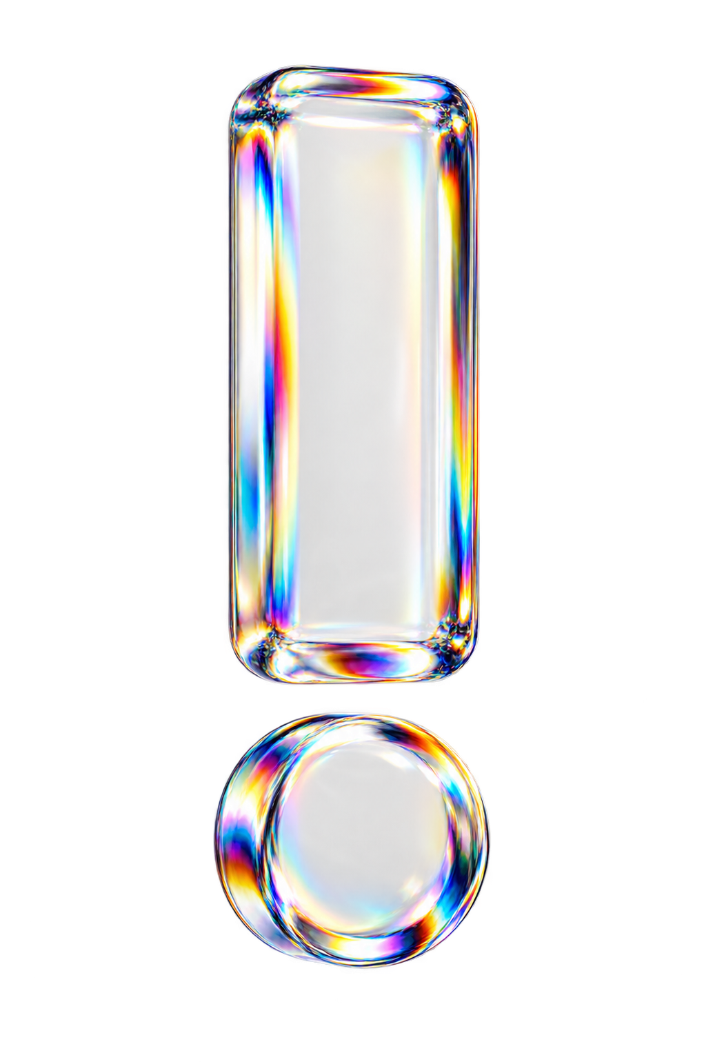 Signo de exclamación de Satélite en vidrio